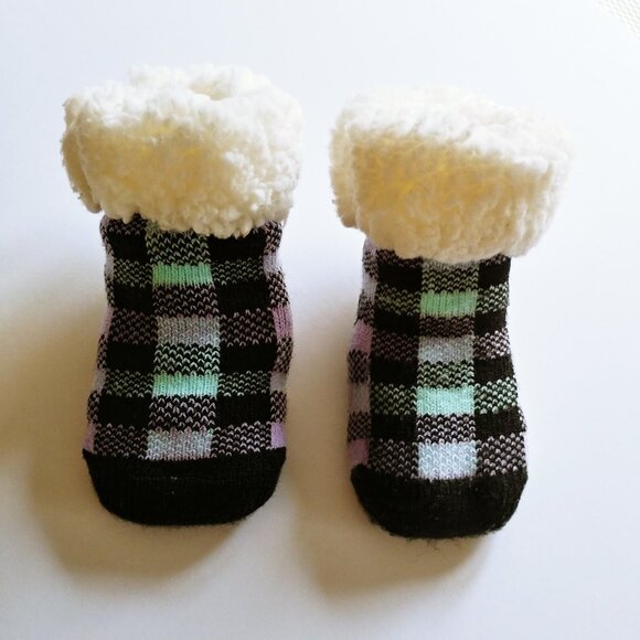 Pudus Plaid Lumberjack Sherpa Lined Slipper Socks - Picture 5 of 6